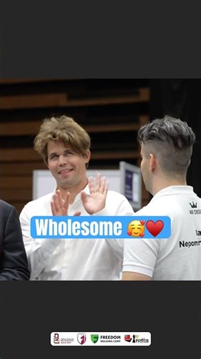 Most Wholesome Magnus & Nepo Moment ♥️😍 #magnuscarlsen #chess #nepomniachtchi