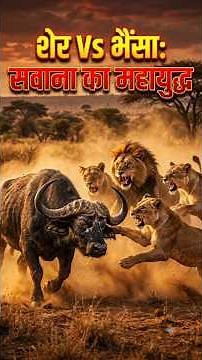 When lions surround a buffalo, the hunt can suddenly turn into a fight for survival. 🦁🐃🔥#viralvideo