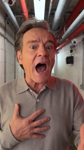 Bryan Cranston screaming opera extremely loudly while pipes above him shake short