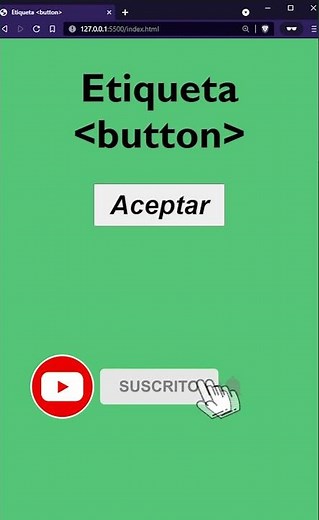 ¿Cómo utilizar la etiqueta Button en HTML? - [HTML desde cero] #Shorts - 15
