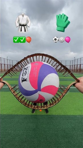 SHOCKING ASMR CATCH THE BALL AND BALLOON WITH NAIL GOALKEEPER 🥋🏐 #shorts #challenge #viral