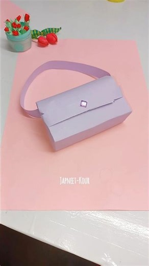 DIY Paper Bag😍 #fyp #diy #tutorial #papercraft #viral #ytshorts #shorts #cute #craft #gift #aestheic
