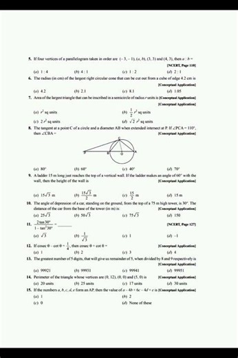 MATHS| SAMPLE PRACTICE PAPER 1 | CLASS 10