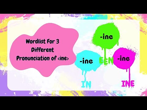 Word List For INE as IN, EEN and INE/ Different Pronunciation of INE aAt The End Of English Words