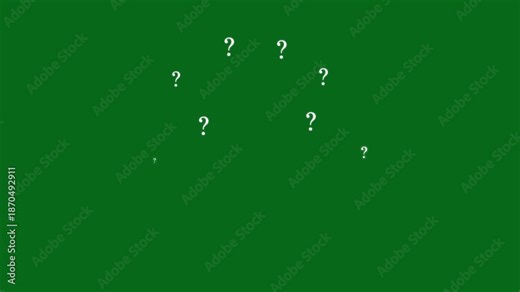 Pop up question mark flat, question mark animation, 3d on green screen looping 4k question mark symbol of curiosity, mystery, and inquiry stylish, Concept of confusion and question or solution.