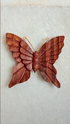Craft butterfly wooden carving techniques #diy #shorts #craft