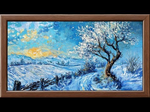 Impressionist Winter Landscape | Van Gogh–Inspired Screensaver | Frame TV Art 4K