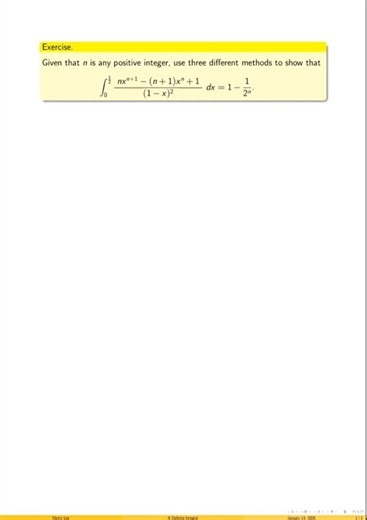 A Question on Techniques of Integration #maths