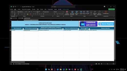 📋 Carga Batch IEPS 2026 – Anexo 1 | Macro en Excel En este video te muestro cómo utilizar el programa que desarrollé en Excel con macros, diseñado para facilitar la carga masiva de registros IEPS 2026 del Anexo 1 de forma rápida, segura y sin complicaciones. ✅ Automatiza completamente el proceso ✅ Ahorra horas de captura manual ✅ Reduce errores en la información ✅ Genera los archivos en el formato correcto para subir al aplicativo del SAT Una herramienta práctica pensada para contadores, despac