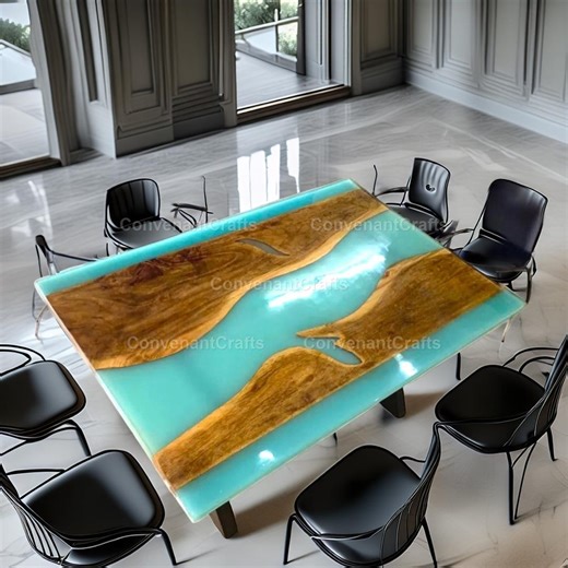 Live Edge Wood & Turquoise Epoxy Resin Table Top – Handmade River Dining Table Top – Modern Luxury Epoxy Wood Slab – Statement Furniture - Etsy Canada