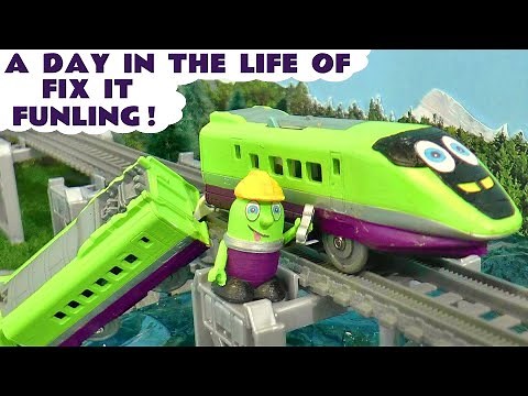 A Day in the Life of Fix It Funling Helping Toy Trains and Funlings