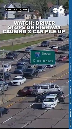 Driver causes three-car pile up after stopping on highway due to missed exit