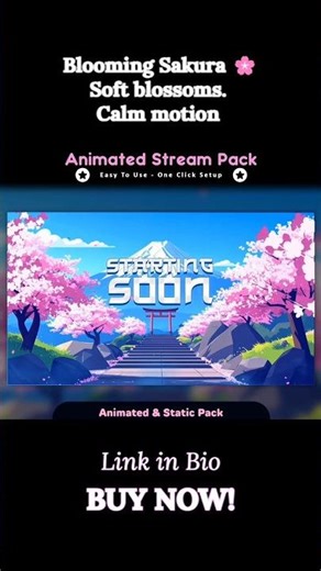 Blooming Sakura🌸 Soft blossoms🌸 Calm motion #vectorkingstudio #streamoverlay