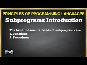 Subprograms Introduction | PPL | Jayesh Umre