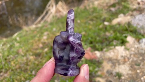 Dreamy Amethyst Middle Finger Skull Carving: Natural Quartz Skull, Home Decor - Etsy
