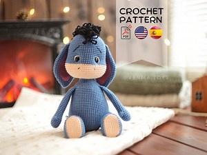 Crochet Pattern Cute Eeyore Doll PDF - Etsy