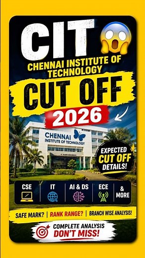 TNEA CIT 2026 Expected Cutoff 💥 | Which Course Needs Highest Mark?