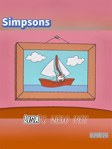 Lisa's guinea pig damaged the painting, so Marge decided to buy a new one. #anime #TheSimpsons