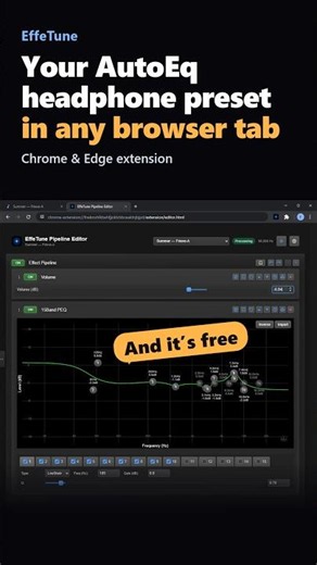 Your AutoEq headphone preset in any browser tab | EffeTune (Chrome & Edge)