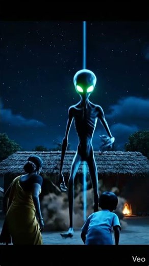 Cartoon Story – Alien UFO Landing 👽🚀 #shorts