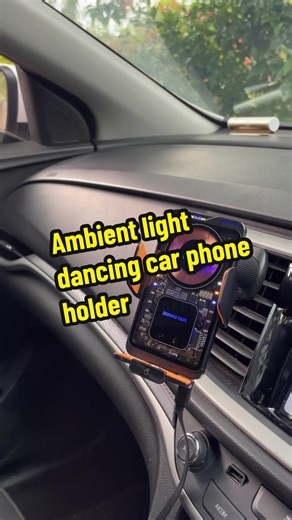 Ambient light dancing wireless charging car phone holder multifunction support iPhone Samsung infrared sensor auto clip-on max 66w wired charging 360 degree rotating horizontal and vertical screen freedom switch #weeklydeals #giftedinlove #carphonecharger #wirelesscharging #phoneholderstand
