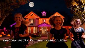 Permanent Outdoor Lights Pro, 100ft with 60 RGB+IC LED Lights for House, 75 Scene Modes,IP68 Waterproof Eave lights Compatible with Alexa, Google Assistant for Halloween Christmas Outdoor Daily Decor