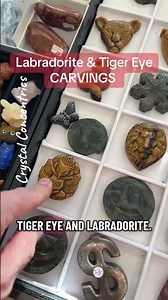 Labradorite & TIGER EYE carvings (#crystalconcentrics #carvings)