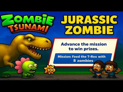 Zombie Tsunami Jurassic Zombie Mission | Feed T-Rex Challenge Gameplay