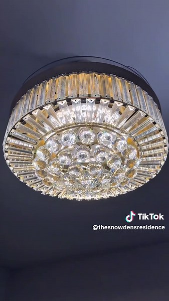 This is the ceiling fan I installed and BABY… it’s giving hotel penthouse. The crystals sparkle like crazy and the blades disappear when it’s off. It cools the room, brightens the space, and comes with a remote. If you want glam lighting that actually works, grab this fan from TikTok Shop! 💎✨ . #CrystalCeilingFan #GlamHomeDecor #LightingInspo #TikTokHomeFinds #luxuryonabudget