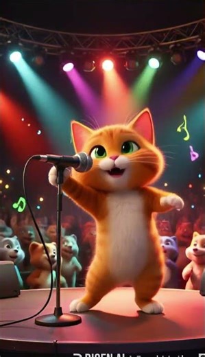 Funny Cat Singing on Stage | Cute & Comedy Concert Animation #cocofun #cat #entertaininganimals
