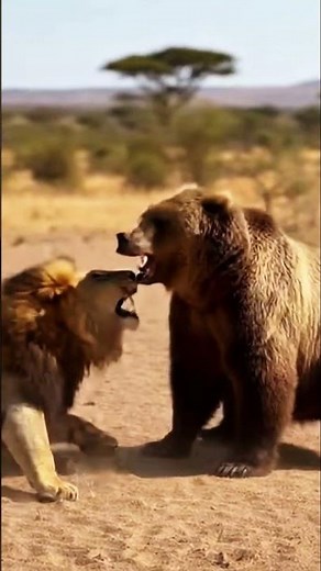 SUDDEN RHINO IMPACT! Lion vs Grizzly Bear Battle Interrupted! 🦁🦏⚔️ | Wildcam Diaries