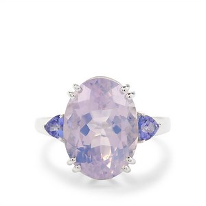 Lavender Quartz Ring with Tanzanite in Sterling Silver 9cts