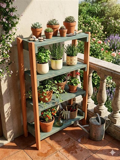 Handmade Solid Wood 4 Tier Rustic Shelving Unit, Farmhouse Bookcase Organizer - Etsy