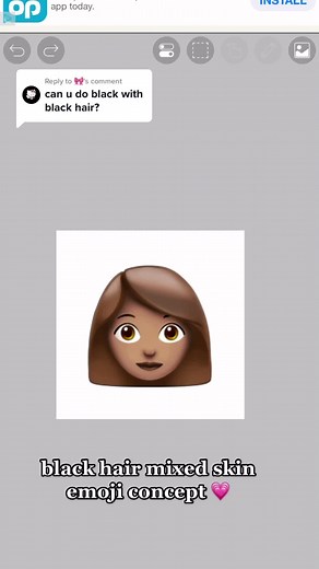 Replying to @🎀 black hair kixed skin emoji concept 💗 comment more ideasss #emoji #apple #iphone #emojiconcept #viral #fyp #reply #concept #emojis #foru #trending #xyzbca #trend #blowup #flop #dontflop