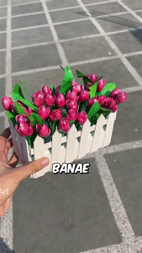 Nazia on Instagram: "DIY Tulip Flowers . . . . #reels #diy #craft #creative #hack #art"