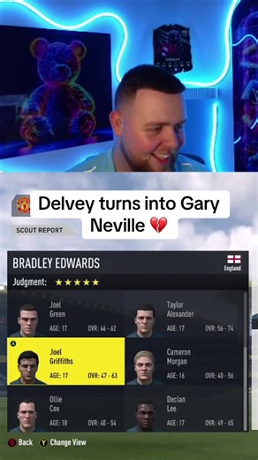 Delvey's Transformation into Gary Neville in FIFA