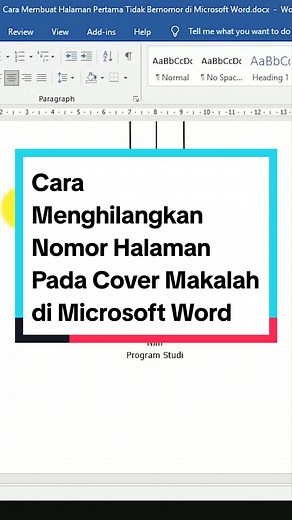 Video ini membahas tentang cara menghilangkan nomor halaman pada cover makalah di Microsoft Word. Silahkan disimak video ini sampai selesai. Video lengkap : https://youtu.be/kTDe6jLExlA