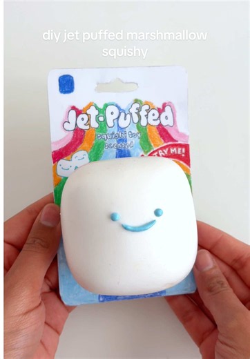 How to make the viral jet puffed marshmallow squishy ⚪️ #howto #squishy #satisfying #crafts #fypシ