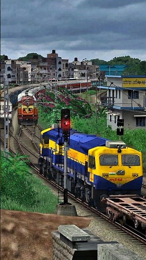 Train vs Train on same railway track | Wrong Signal 😱 Indian Train Simulator #railroad #shorts