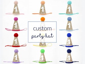Custom Birthday Party Hat | Any Age Half Birthday Hat | First Birthday Baby Party Hat | Choose Colors   Age - Etsy