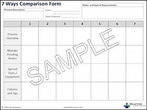 7 Ways Comparison Form. A form from our extensive Lean resource
