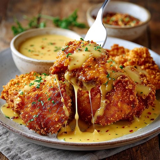 Poulet frit sauce campagnarde Liste des ingrédients → Poulet frit 8 morceaux de poulet (pilons, cuisses, ailes ou poitrine) 500 ml de babeurre ou lait entier additionné de 1 cuillère à soupe de jus de citron 2 cuillères à soupe de sauce piquante (optionnelle) 250 g de farine de blé tout usage .... 𝐋𝐚 𝐫𝐞𝐜𝐞𝐭𝐭𝐞 𝐜𝐨𝐦𝐩𝐥è𝐭𝐞 👇👇👇 | Recette Express