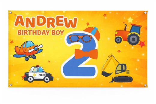 Custom BL!PP! Birthday Banner | Personalized Name & Age Any Text | High-quality 13oz PVC Vinyl | Indoor and Outdoor Use - Etsy
