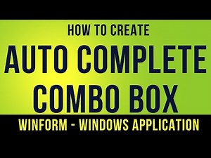 Make Create A Autocomplete Combobox Dropdown Windows Forms