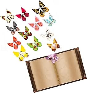 Magic Flying Butterfly, 15pcs Rubber Band Powered Wind Up Butterfly Book Fairy Flying Toy, Novelty Magic Props Surprise Gifts for Party Birthday Wedding Anniversary Christmas Halloween