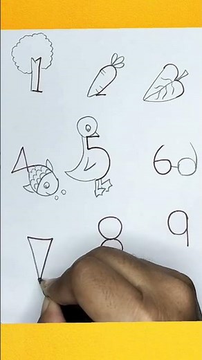 How to draw animal drawing 1to9 number #numberdrawing #easydrawing #drawing
