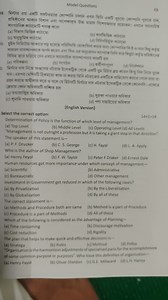 Multiple Choice Questions on Management Functions and Concepts... | Filo
