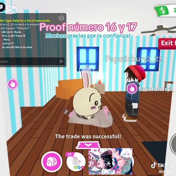 Gracias por la confianza! #nose #proof17#robaunbrairont #tiktokponmeenparati #adoptme