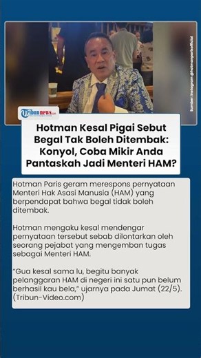 Hotman Ngaku Kesal Pigai Sebut Begal Tak Boleh Ditembak: Apa Anda Pantas Jadi Menteri HAM?