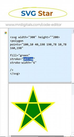 HTML svg star polygon #htmltutorial #coding #star